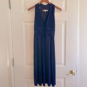 Evan Picone Purple Ruched Sleeveless Midi Dress (Size: 6)